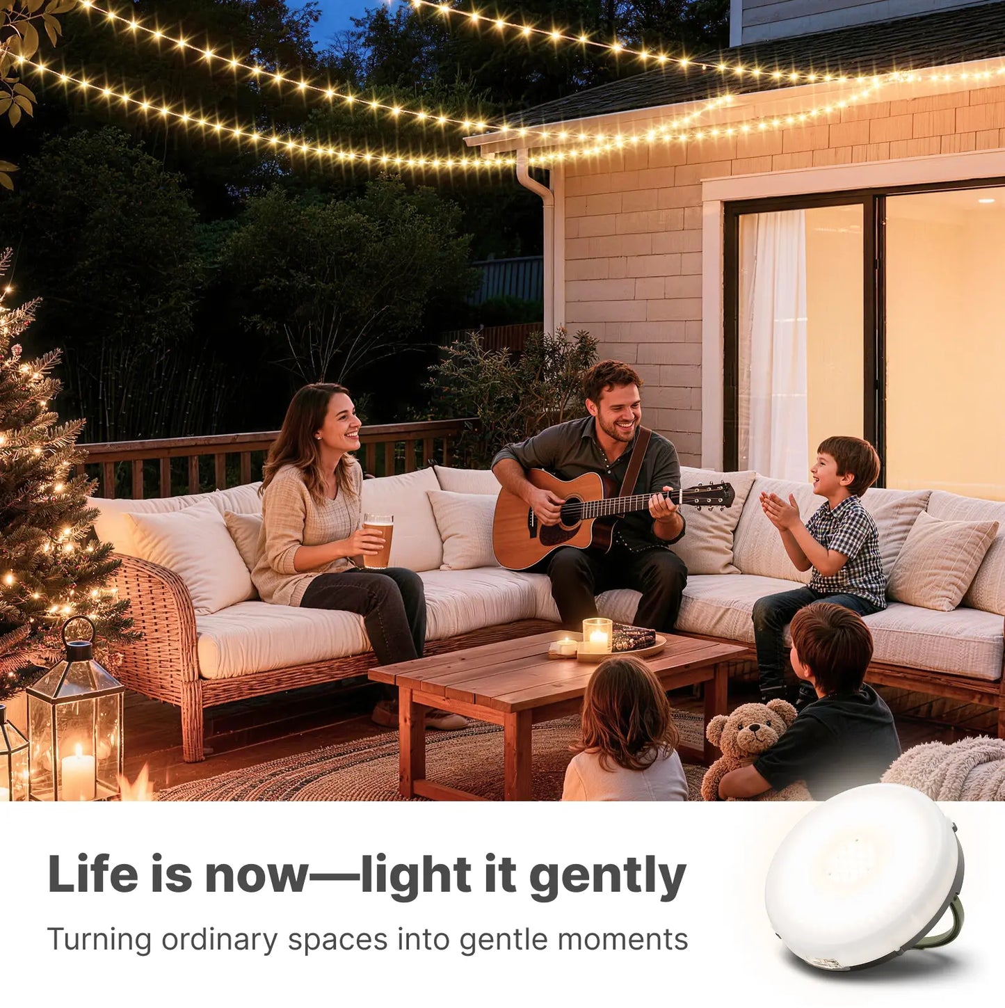 2-in-1 Retractable Solar Camping String Lights | 49Ft Waterproof Lantern