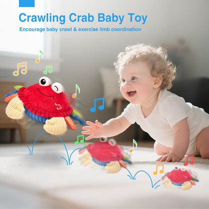 🦀Musical Interactive Bouncing Crab Plush Toy - 48 Songs & Recording Feature, Dancing Walking Moving Bouncing🥰