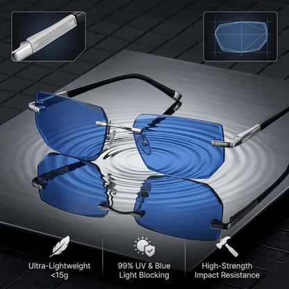 🔥 Intelligent Auto-Focus Zoom Glasses👓 - Blue Light Blocking & Anti-Eye Strain Rimless Eyewear