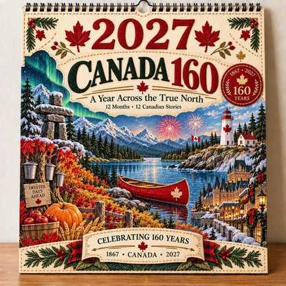 🔥LAST DAY 50% OFF -- 🇨🇦🍁 2027 Canada 160th Anniversary Wall Calendar 🍁🇨🇦