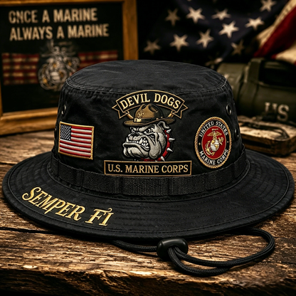 🇺🇸 Last Day Promo: 49% OFF -🐾U.S. Marine Corps Devil Dogs Tribute Boonie Hat