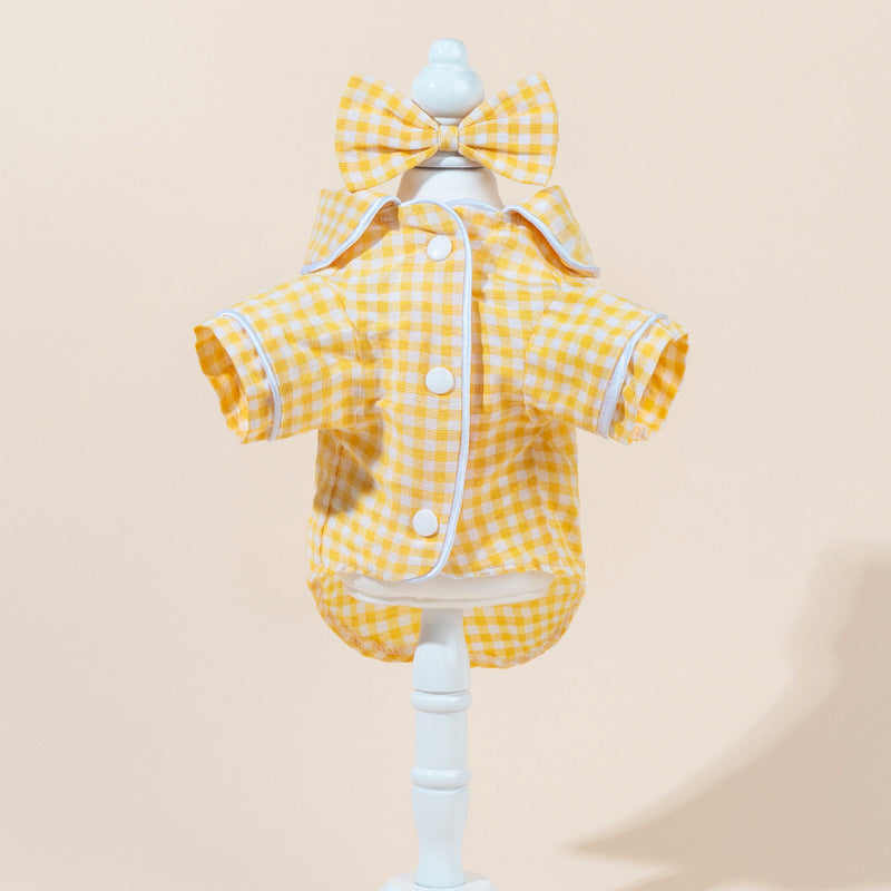 Satin-Look Dog & Cat Pajama Shirt | Cute Pet Outfit
