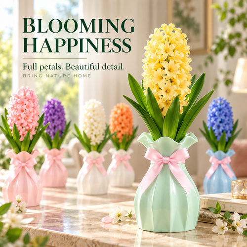 Hyacinth Bulb & Vase Gift Set – A Gift That Grows and Blooms🎁