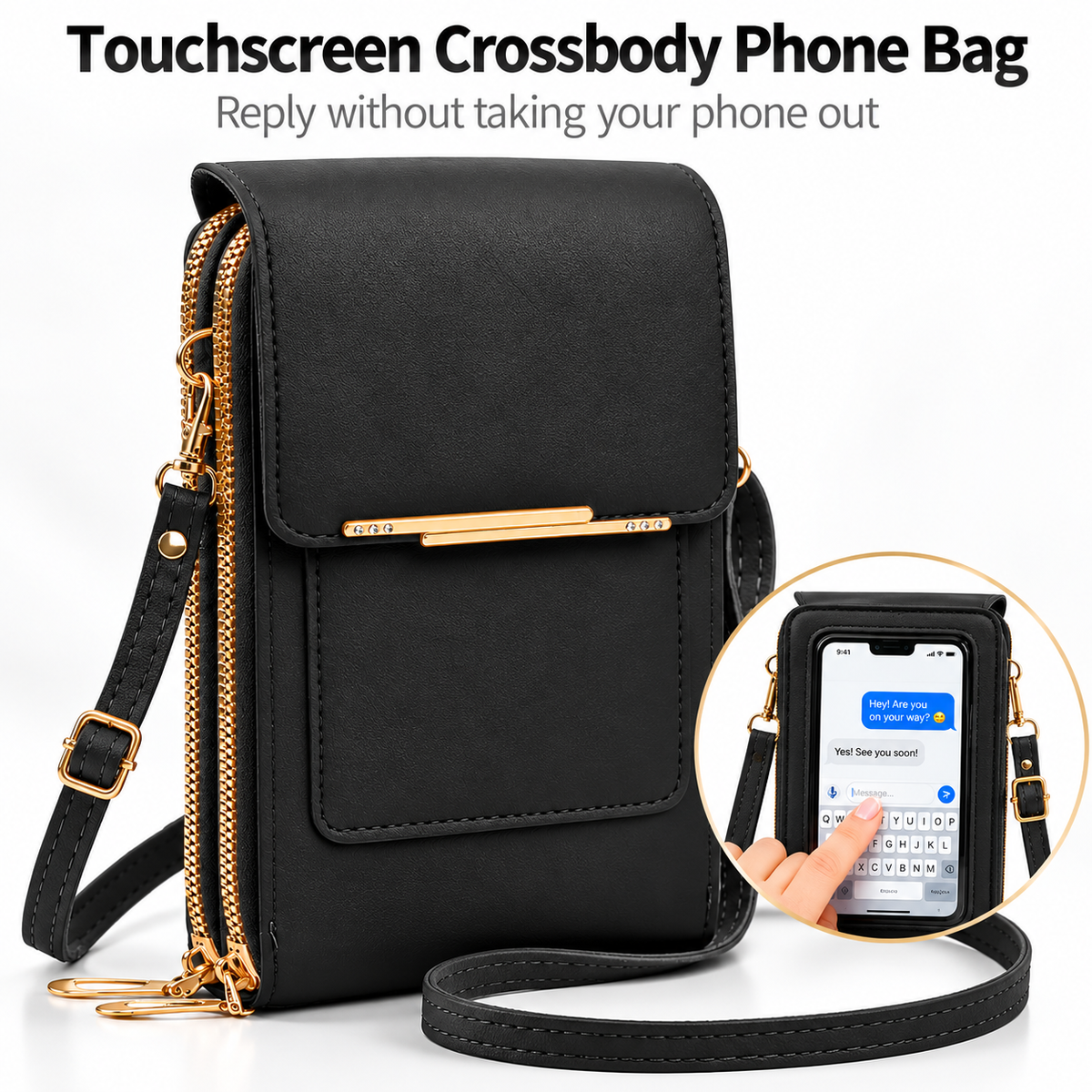 👜 Women's Touch Screen Crossbody Phone Bag · No Need to Take Out Phone 📱 — Best Gift for Her 💕