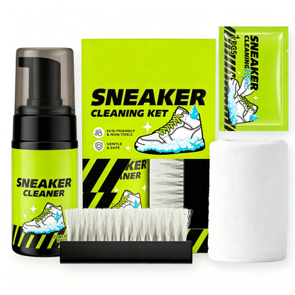 🔥 Limited-Time 49% OFF 👟Sneaker Cleaner Kit 🧼 Foam Shoe Cleaner with Brush, Towel & Wipes