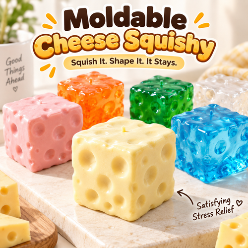 🔥LAST DAY 49% OFF🧀 Moldable Cheese Squishy | 😍 Soft, Satisfying & Non-Rebound