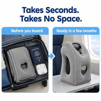 ✈️ Inflatable Airplane Sleep Pillow | Foldable Travel Headrest