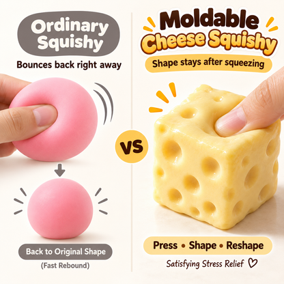 🔥LAST DAY 49% OFF🧀 Moldable Cheese Squishy | 😍 Soft, Satisfying & Non-Rebound