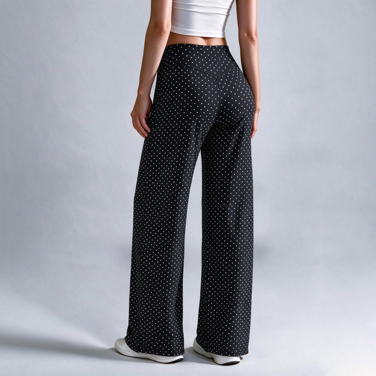 Leopard Print High Waist Wide Leg Pants · Stretchy Casual Trousers