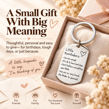 💖 Little Reminders Keychain ✨ Stainless Steel Encouragement Gift