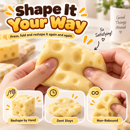 🔥LAST DAY 49% OFF🧀 Moldable Cheese Squishy | 😍 Soft, Satisfying & Non-Rebound