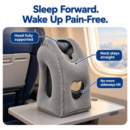 ✈️ Inflatable Airplane Sleep Pillow | Foldable Travel Headrest