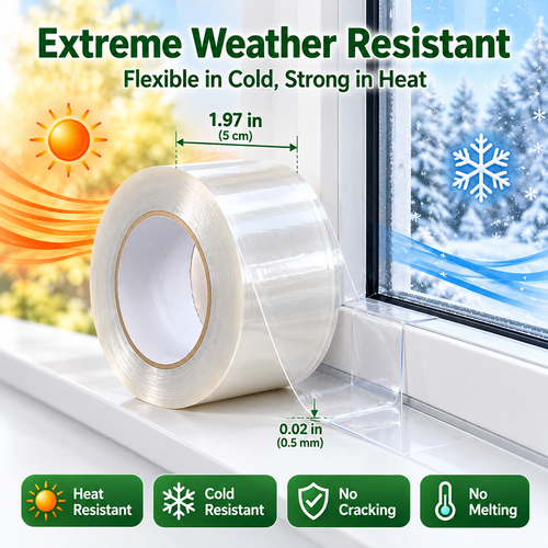 🔥 Winter Must-Have | Transparent Window Sealing Tape – Block Drafts & Keep Your Home Cozy