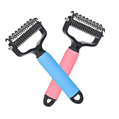 VeroGroom™ 2-in-1 Pet Undercoat Rake | Professional Double-Sided Dematting & Deshedding Tool for Dogs ✨🐕