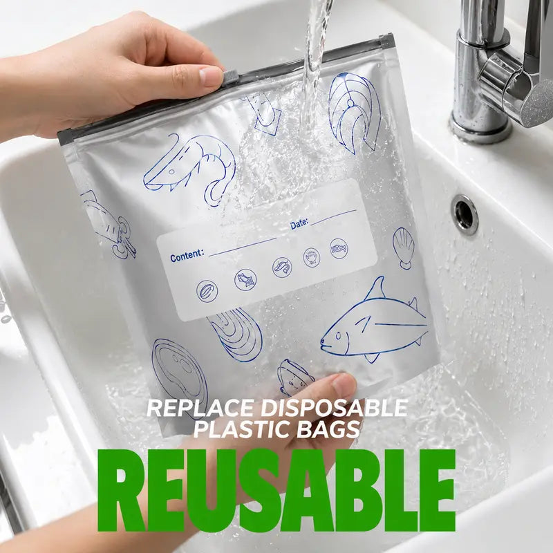 🔥 Limited-Time 49% OFF🥇 Reusable Aluminum Foil Food Storage Bags ♻️ Airtight Antibacterial Freezer Bags
