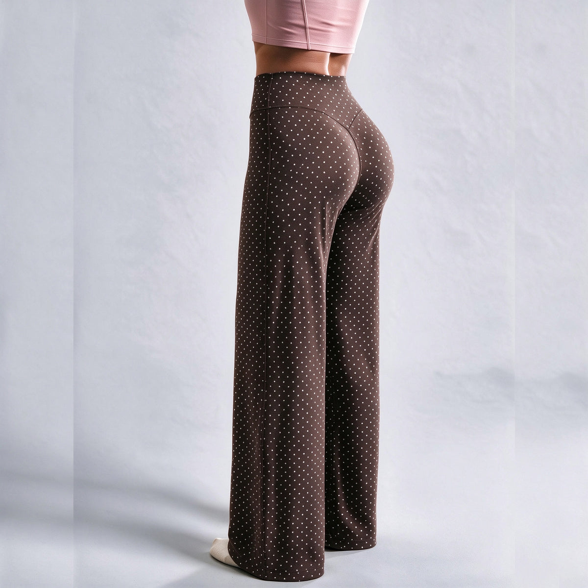 Leopard Print High Waist Wide Leg Pants · Stretchy Casual Trousers