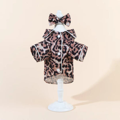 Satin-Look Dog & Cat Pajama Shirt | Cute Pet Outfit