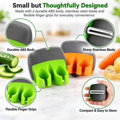 🥳2026 HOT SALE🥳💞50K+ SOLD! 🥕 49% OFF! Ergonomic Two-Finger Fruit and Vegetable Peeler