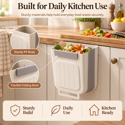 🔥 Limited-Time 49% OFF 🗑️Foldable Hanging Kitchen Trash Can | No-Bend, Space-Saving Cabinet Bin🥕