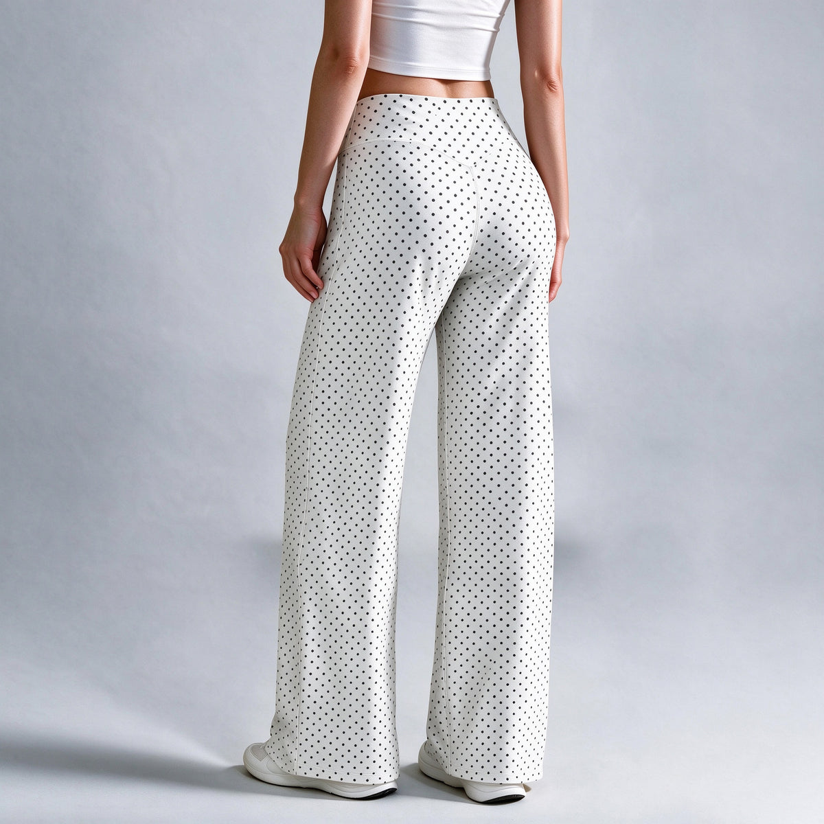 Leopard Print High Waist Wide Leg Pants · Stretchy Casual Trousers