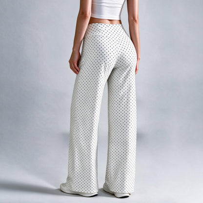 Leopard Print High Waist Wide Leg Pants · Stretchy Casual Trousers