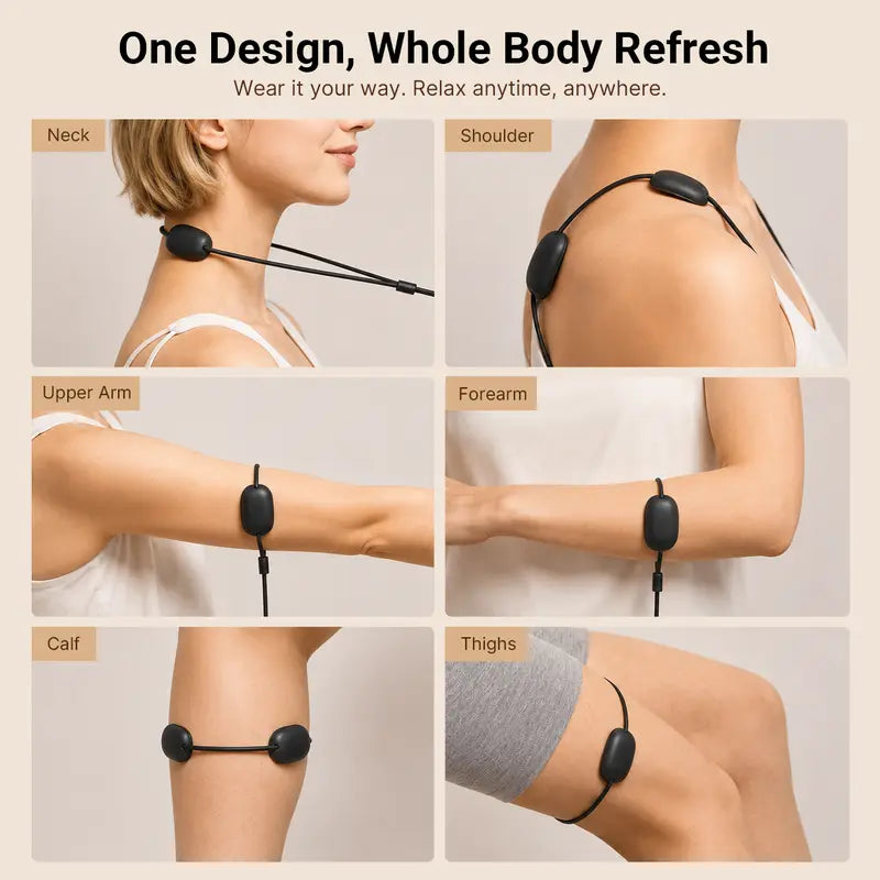 💆 Cordless Neck Massager · EMS + Heat Pendant for Neck & Body
