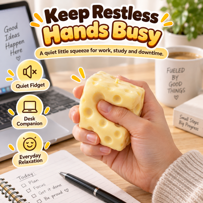 🔥LAST DAY 49% OFF🧀 Moldable Cheese Squishy | 😍 Soft, Satisfying & Non-Rebound