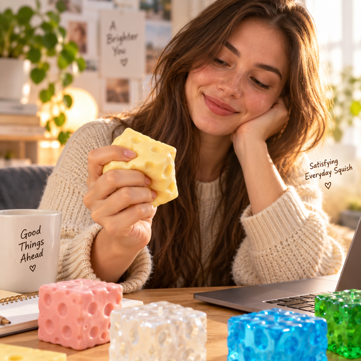 🔥LAST DAY 49% OFF🧀 Moldable Cheese Squishy | 😍 Soft, Satisfying & Non-Rebound