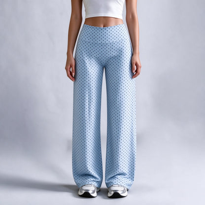 Leopard Print High Waist Wide Leg Pants · Stretchy Casual Trousers