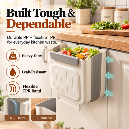 🔥 Limited-Time 49% OFF 🗑️Foldable Hanging Kitchen Trash Can | No-Bend, Space-Saving Cabinet Bin🥕