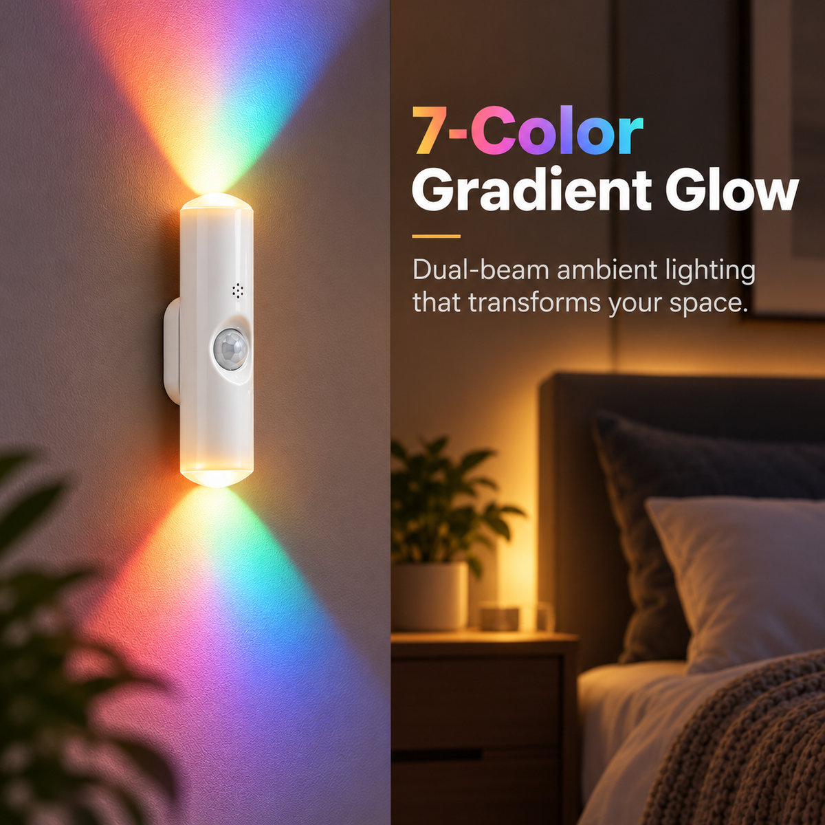 🌈 Magnetic Motion Sensor Wall Light | RGB & 3-Color Options