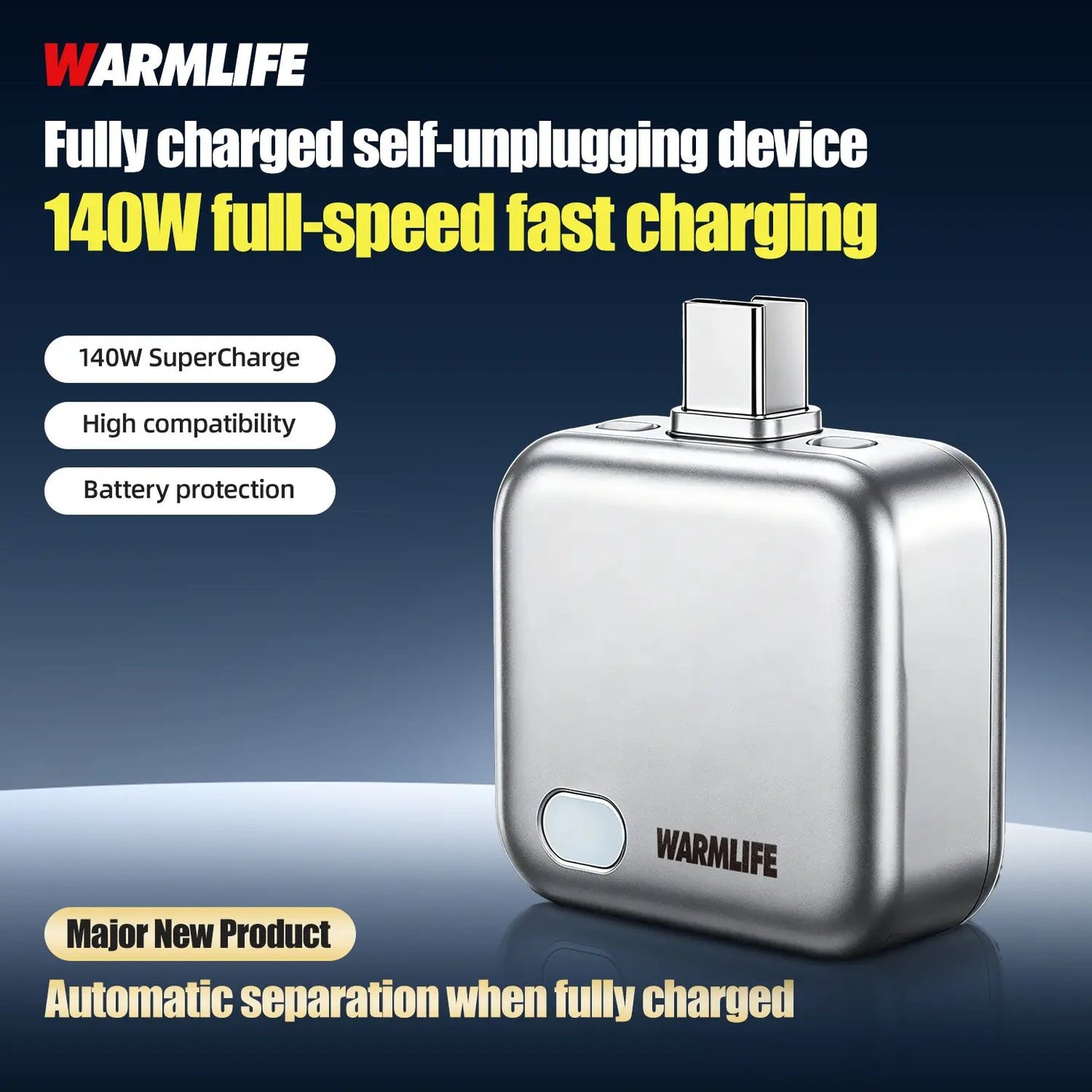 ⚡Smart Auto Stop Charging Protector🔋 - AI Auto Disconnect 140W Fast Charger | Overcharge Protection for iPhone & Android