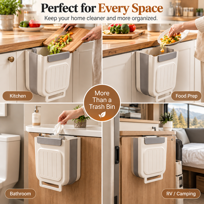 🔥 Limited-Time 49% OFF 🗑️Foldable Hanging Kitchen Trash Can | No-Bend, Space-Saving Cabinet Bin🥕