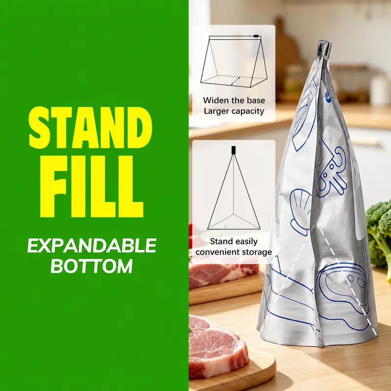 🔥 Limited-Time 49% OFF🥇 Reusable Aluminum Foil Food Storage Bags ♻️ Airtight Antibacterial Freezer Bags