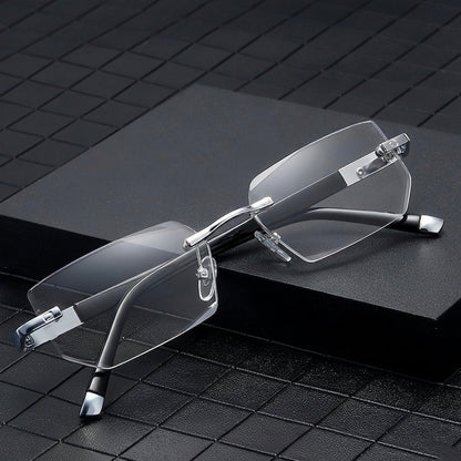 🔥 Intelligent Auto-Focus Zoom Glasses👓 - Blue Light Blocking & Anti-Eye Strain Rimless Eyewear