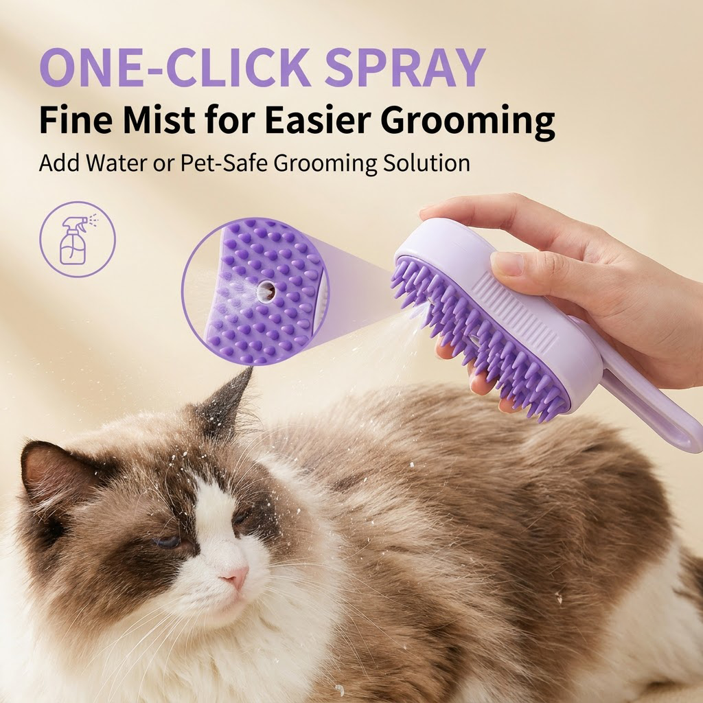 3-in-1 Spray Bath Brush for Cats & Dogs – Groom