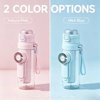 💦Summer Hot Sale-50% OFF🔥2 in 1 Portable Detachable Fan Water Bottle🥤