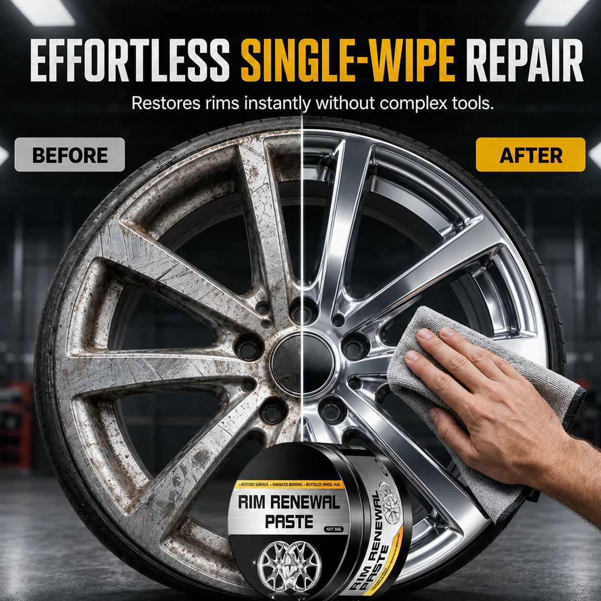 ✨ All-in-One Wheel Care & Restoration Paste | Clean, Polish & Protect 🚗