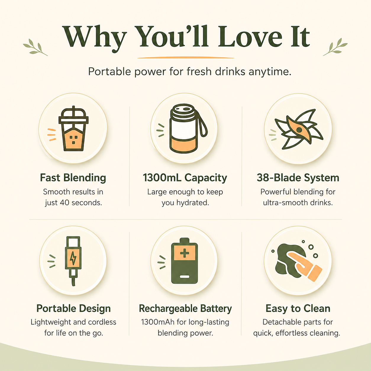 🍹 SUMMER SALE⚡Portable Smoothie Blender – Fresh Juice in Seconds