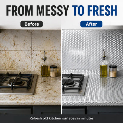 🔥Self-adhesive aluminum foil kitchen splash-proof wallpaper, designed for keeping kitchens and various walls clean