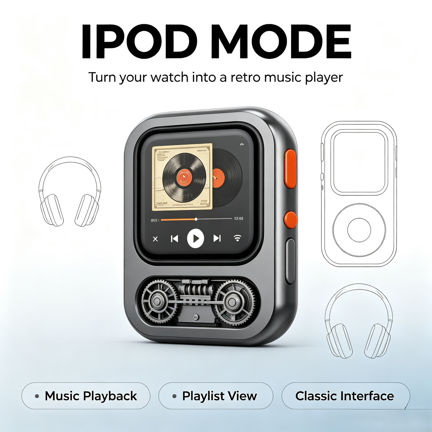 RePod Aluminum Alloy Protective Case for Watch Series The Classic iPod Reborn on Your Watch