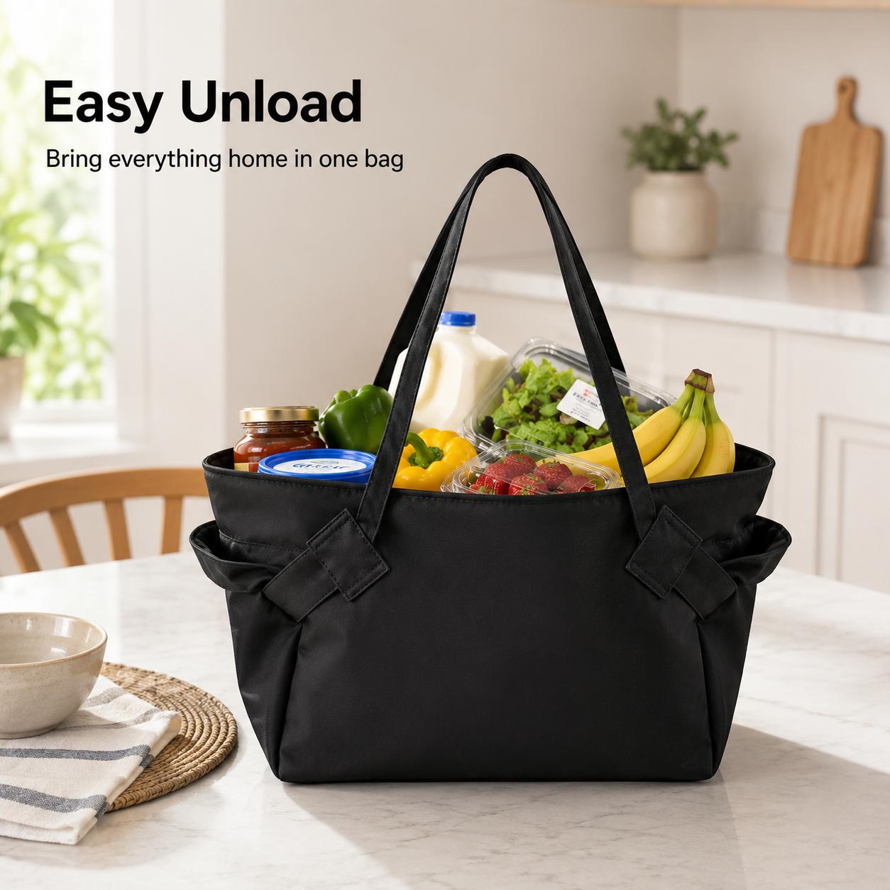 Tyiiplus™ Large Capacity Foldable Tote Bag – Waterproof Shoulder Bag for Travel, Shopping & Everyday Use