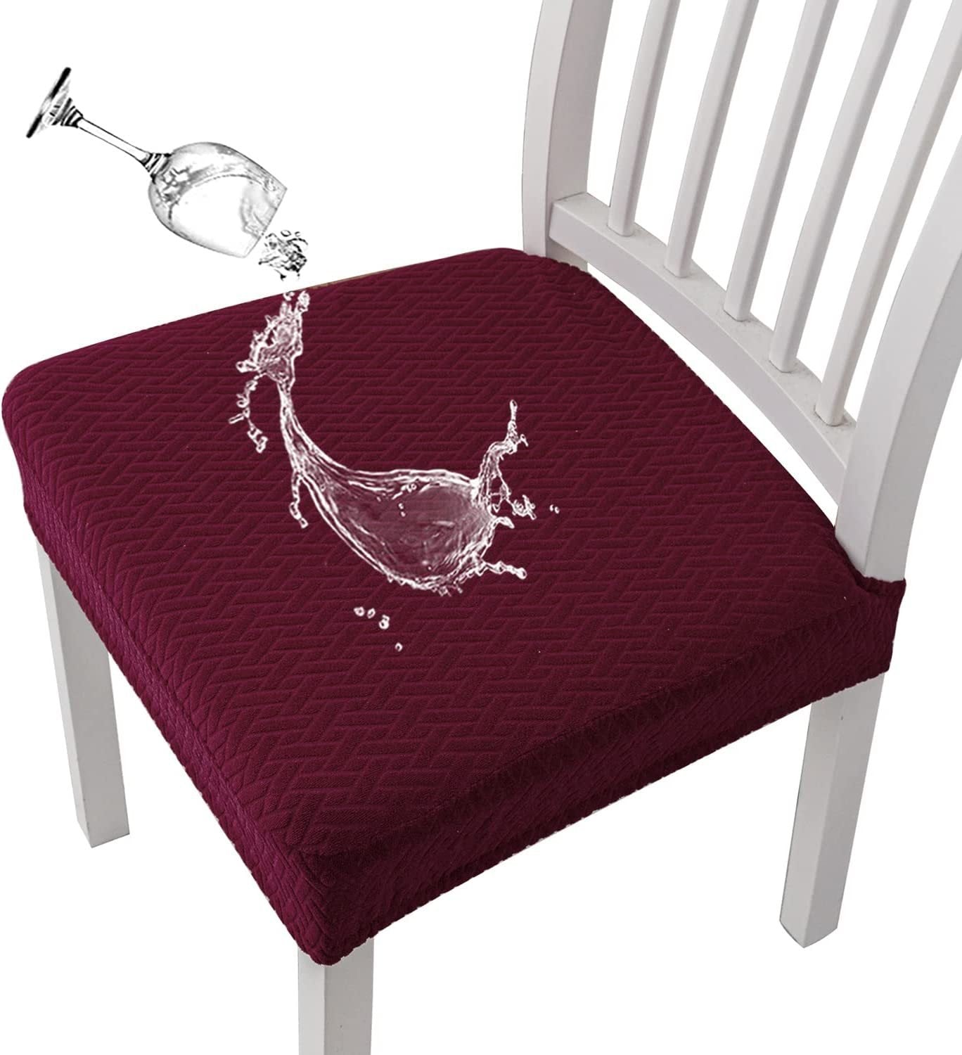 Jacquard Chair Cover – Stretch Fabric, Waterproof & Reusable