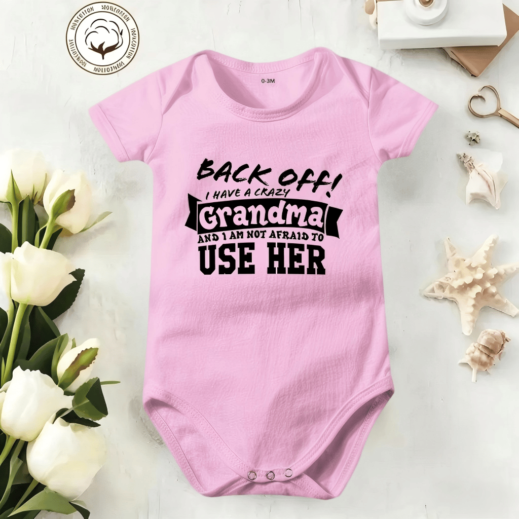 🔥Hot Sale 49% off🌟👶 "Back Off! I Have a Crazy Grandpa" Cute Cotton Baby Bodysuit(💥Buy 3 Get 1 Free 🛒Free Shipping)