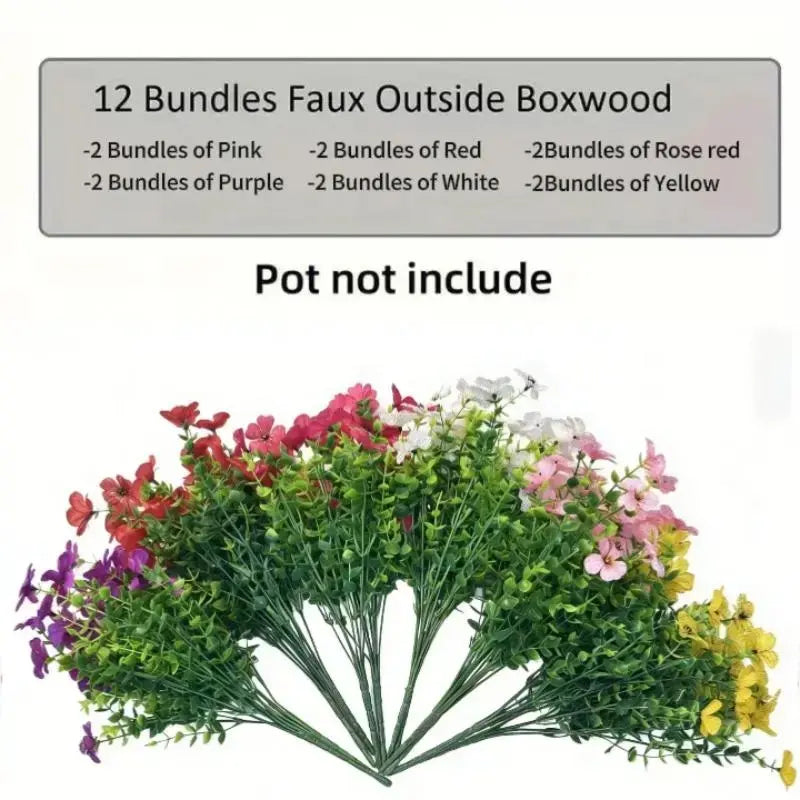 UV Resistant Colorful Fake Flower (6/12/24pcs/set)