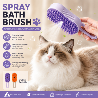 3-in-1 Spray Bath Brush for Cats & Dogs – Groom