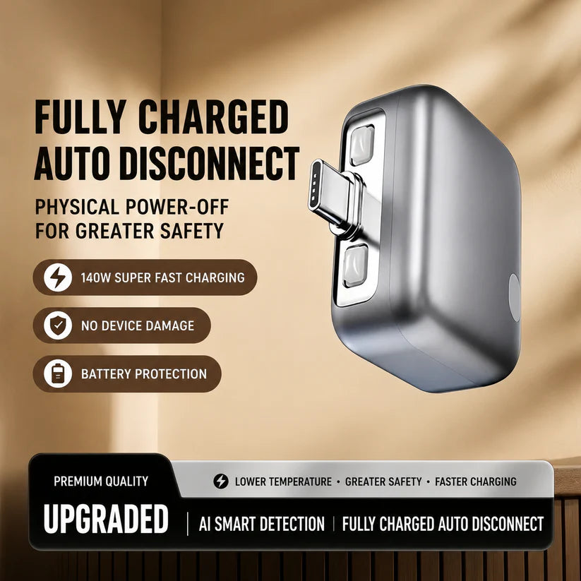 ⚡Smart Auto Stop Charging Protector🔋 - AI Auto Disconnect 140W Fast Charger-Protect Your Cell Phone and Home from Accidental Fires