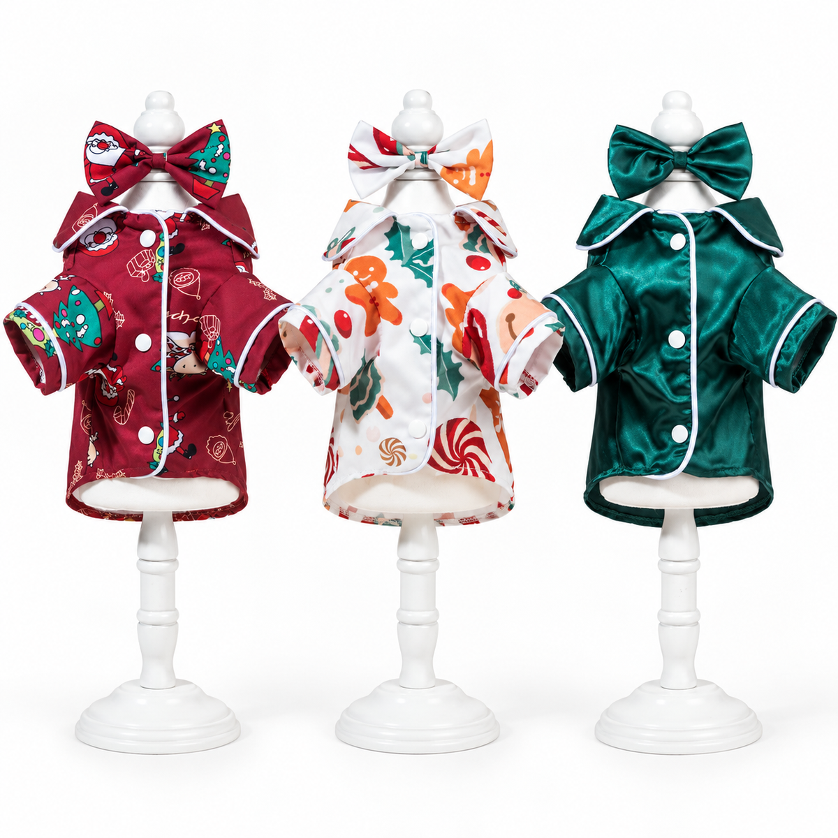 Satin-Look Dog & Cat Pajama Shirt | Cute Pet Outfit