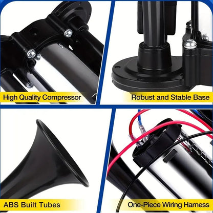 📢 150dB Super Loud Train Horn Kit | Universal 12V Dual Air Horn For Trucks & Cars