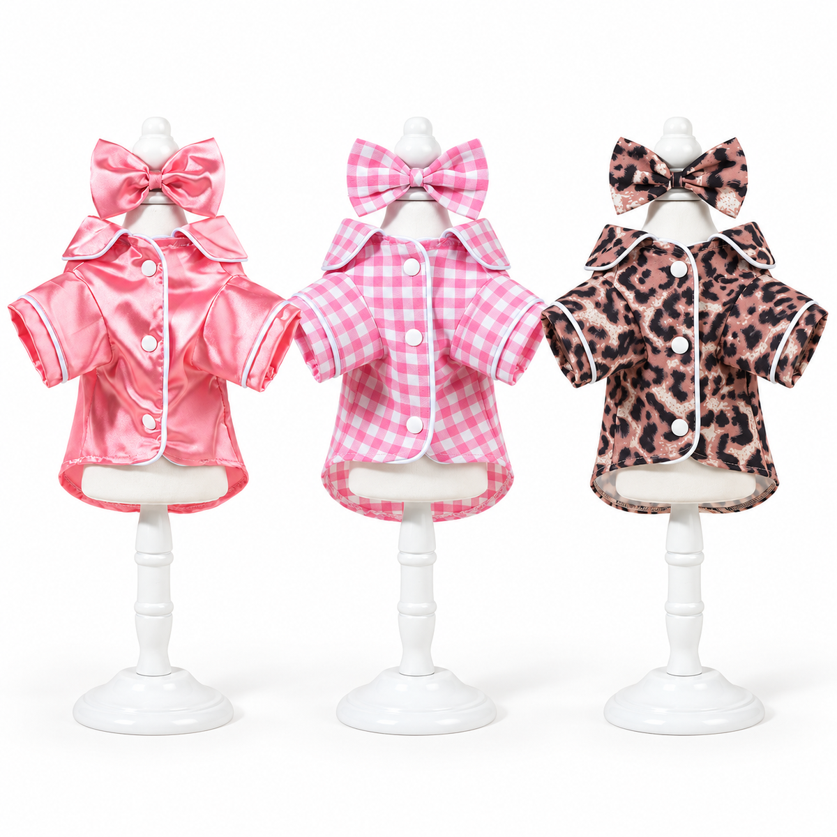 Satin-Look Dog & Cat Pajama Shirt | Cute Pet Outfit